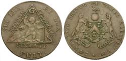 World Coins - Great Britain. London or Birmingham. Masonic. James Sketchley Copper Halfpenny / Cupid