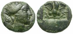 Ancient Coins - Caria. Rhodos Æ12 / Rose