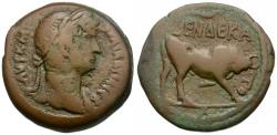 Ancient Coins - Hadrian (AD 117-138). Egypt. Alexandria Æ Diobol / Bull