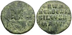 Ancient Coins - *Sear 1760* Byzantine Empire. Constantine VII (AD 913-959) with Romanus I Æ Follis