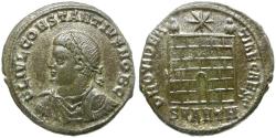 Ancient Coins - Constantius II, as Caesar (AD 324-337) Silvered Æ3 / Campgte