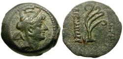 Ancient Coins - Seleukid Kings. Alexander II Zabinas (128-122 BC) Æ17 / Aphlaston