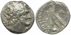 Ancient Coins - Ptolemaic Kings of Egypt. Ptolemy IX Soter II (117-81 BC) with Ptolemy X Alexander I (114-88 BC) AR Tetradrachm