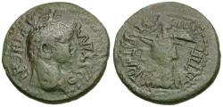 Ancient Coins - Claudius (AD 41-54). Thessaly. Koinon. Antigonos, strategos Æ24 / Athena