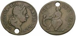 Ancient Coins - Ireland. George I (1714-1727). Hibernia Woods coinage Æ Halfpenny / Hibernia