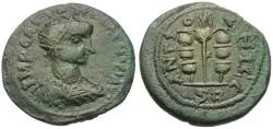Ancient Coins - Gallienus (AD 253-268). Pisidia. Antoich Æ24 / Legionary Eagle and standards