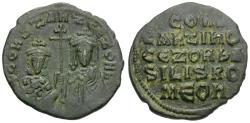 Ancient Coins - *Sear 1758* Byzantine Empire. Constantine VII (AD 913-959) with Zoe Æ Follis