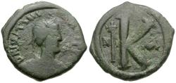 Ancient Coins - *Sear 202* Byzantine Empire. Justinian I (AD 527-565) Æ Half Follis