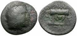 Ancient Coins - Bithynia. Herakleia Pontika Æ17 / Bow and Lion Skin on Stool