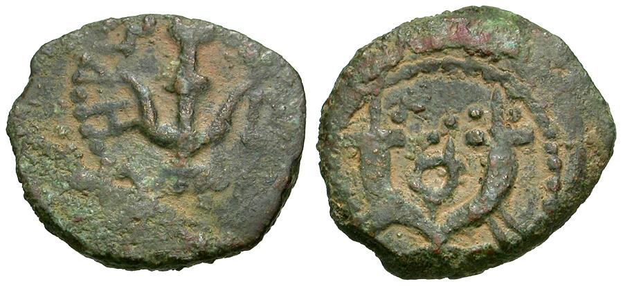 Judaea. Herodians. Herod I the Great (40-4 BC) Æ Prutah / Anchor