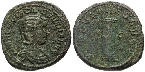 Ancient Coins - VF/aVF Otacilia Severa Sestertius / Cippus