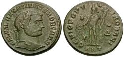 Ancient Coins - Galerius, as Caesar (AD 293-305) Æ Follis / Genius