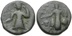 Ancient Coins - Kushan Kings of India. Vasu Deva Æ Unit / Siva and Bull
