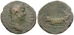 Ancient Coins - Hadrian (AD 117-138) Æ As / Galley