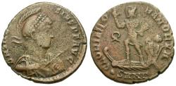 Ancient Coins - Theodosius I (AD 379-395) Æ Maiorina / Emperor in Galley