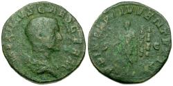 Ancient Coins - Maximus, as Caesar (AD 235-238) Æ Sestertius / Emperor and Standards