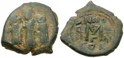Ancient Coins - *Sear 808* Byzantine Empire. Heraclius (AD 610-641) with Martina and Heraclius Constantine Æ Follis