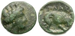 Ancient Coins - Mysia. Plakia Æ11 / Lion