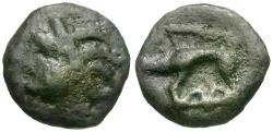 Ancient Coins - Ancient France. Celtic Gaul. Leuci Tribe Potin / Boar
