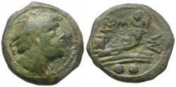 Ancient Coins - 210 BC - Roman Republic. P. Manlius Vulso Æ Sextans