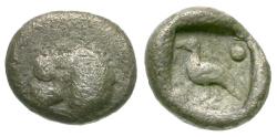 Ancient Coins - Caria. Mylasa AR Tetartemorion / Lion
