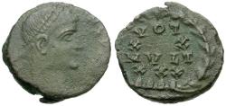 Ancient Coins - Constantius II (AD 337-361) Æ4 / Votive Wreath