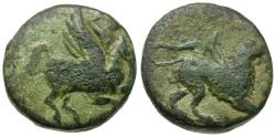 Ancient Coins - Akarnania. Leukas Æ17 / Chimera