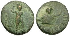 Ancient Coins - Seleucis and Pieria. Balanea as Claudia Leucas. Pseudo-autonomous Æ15 / Chrysoroas