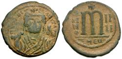 Ancient Coins - *Sear 532* Byzantine Empire. Maurice Tiberius (AD 582-602) Æ 34mm Follis