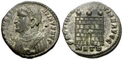 Ancient Coins - Licinius I (AD 308-324) Silvered Æ3 / Campgate