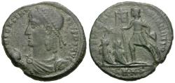 Ancient Coins - Constantius II (AD 337-340) Æ Half Centenionalis / Emperor and Captives