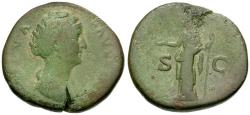 Ancient Coins - Faustina I (after AD 140) Æ Sestertius / Juno