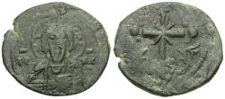 Ancient Coins - *Sear 1889* Byzantine Empire. Anonymous Class I Æ Follis / Ornate Cross
