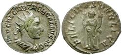 Ancient Coins - Trebonianus Gallus (AD 251-253) AR Antoninianus / Felicitas