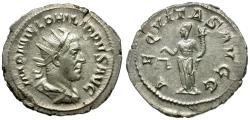 Ancient Coins - Philip I (AD 244-249) AR Antoninianus / Aequitas
