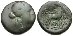 Ancient Coins - Macedon. Thessalonica Æ19 / Goat