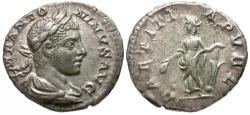 Ancient Coins - Elagabalus (AD 218-222) AR Denarius / Laetitia