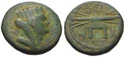 Ancient Coins - Seleucia-Pieria. Pseudo-autonomous Æ21 / Thunderbolt on Throne