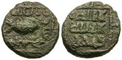 World Coins - Islamic. Umayyad Caliphate Æ Fals / Fish