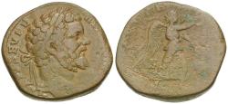Ancient Coins - Septimius Severus (AD 193-211) Æ Sestertius / Victory