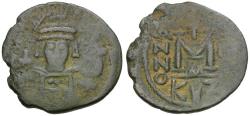 Ancient Coins - *Sear 518* Byzantine Empire. Maurice Tiberius (AD 582-602) Æ 29mm Follis