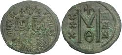 Ancient Coins - *Sear 1642* Byzantine Empire. Michael II the Amorian with Theophilus Æ Follis