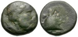 Ancient Coins - Phrygia. Apamaea Æ14 / Helmet