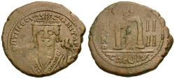 Ancient Coins - *Sear 532* Byzantine Empire. Maurice Tiberius (AD 582-602) Æ Follis
