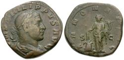 Ancient Coins - Philip I (AD 244-249) Æ Sestertius / Annona