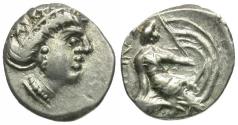 Ancient Coins - Euboia. Histiaia. Local Imitation AR Tetrobol