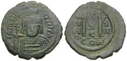Ancient Coins - *Sear 494* Byzantine Empire. Maurice Tiberius (AD 582-602) Æ Follis