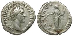 Ancient Coins - Antoninus Pius (AD 138-161) AR Denarius / Pax
