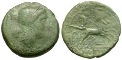 Ancient Coins - Bruttium. The Brettii Æ Half Uncia / Zeus Driving Biga