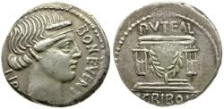 Ancient Coins - 62 BC - Roman Republic. L. Scribonius Libo AR Denarius / Puteal Scribonianum